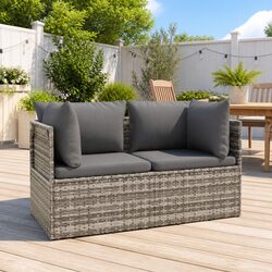 Grey 2-Seater Garden Sofa: Perfect Outdoor Addition
