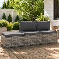Concise 3 Piece Garden Lounge Set with Waterproof Storage