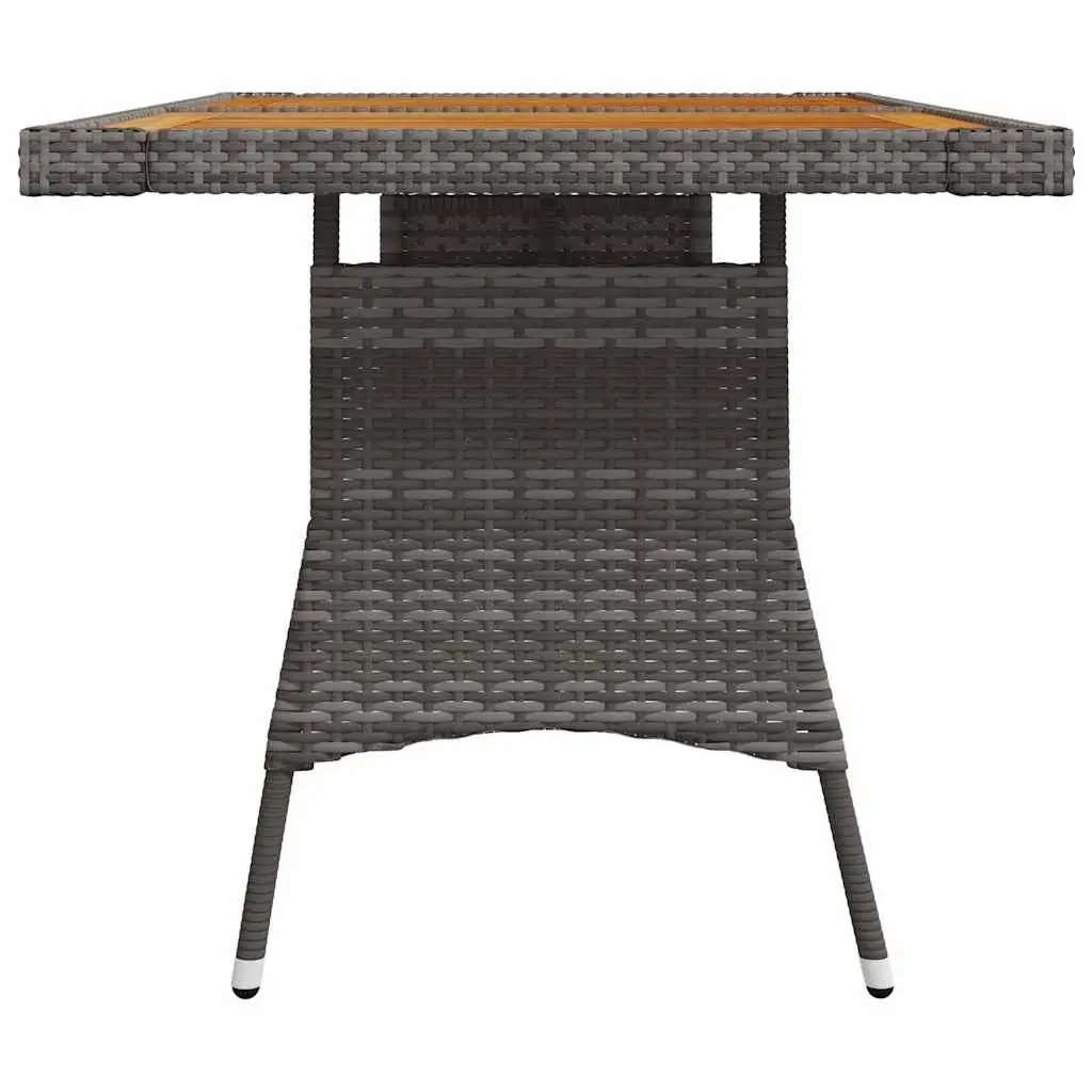 Garden Dining Table Grey 130x70x72cm Outdoor Patio Furniture with Rattan