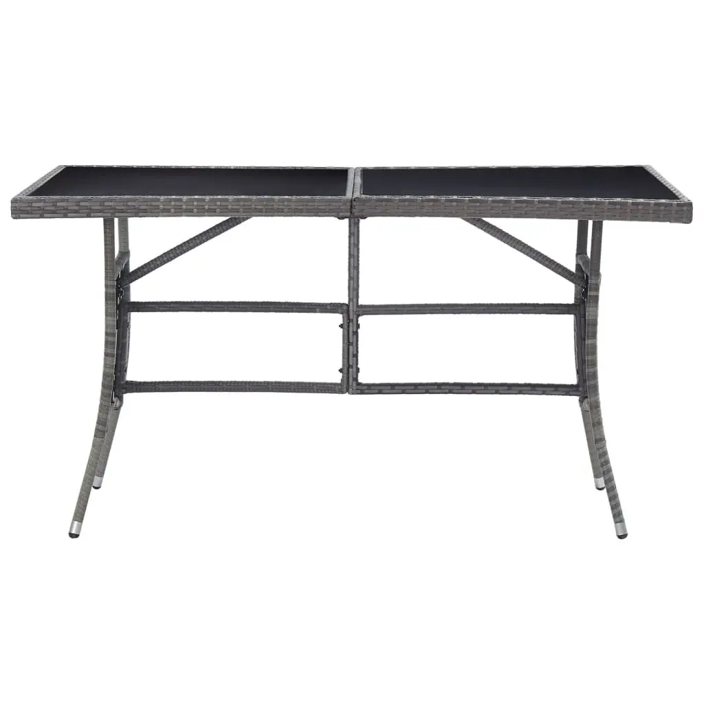 Grey Rattan Garden Table 140x80x74cm
