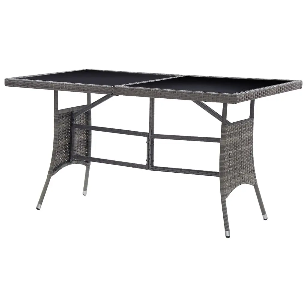 Grey Rattan Garden Table 140x80x74cm