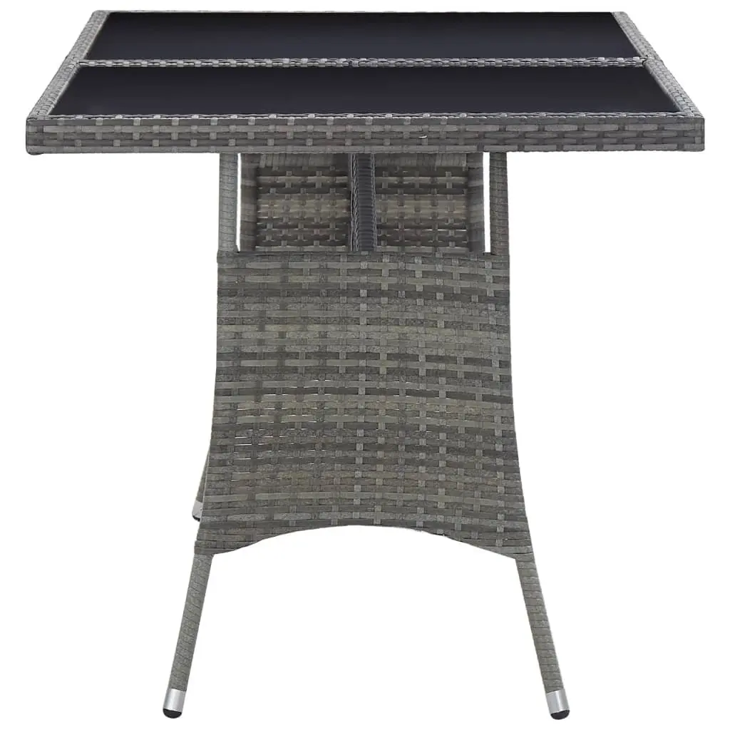 Grey Rattan Garden Table 140x80x74cm
