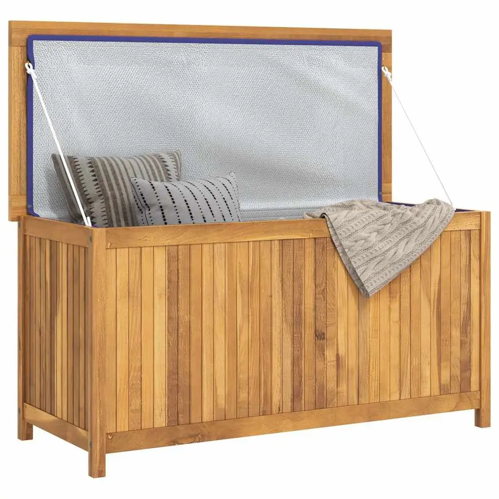 Garden Storage Box 114x50x58 cm Solid Teak Wood Outdoor Deck Chest