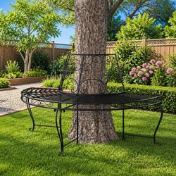 Half Round Tree Bench for Relaxation – 160cm Diameter
