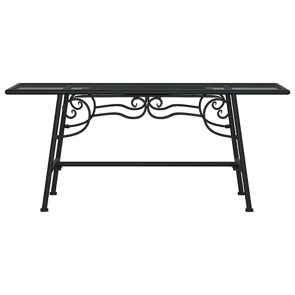 Outdoor Tree Bench Black 110cm Steel Weather-Resistant Durable Seating