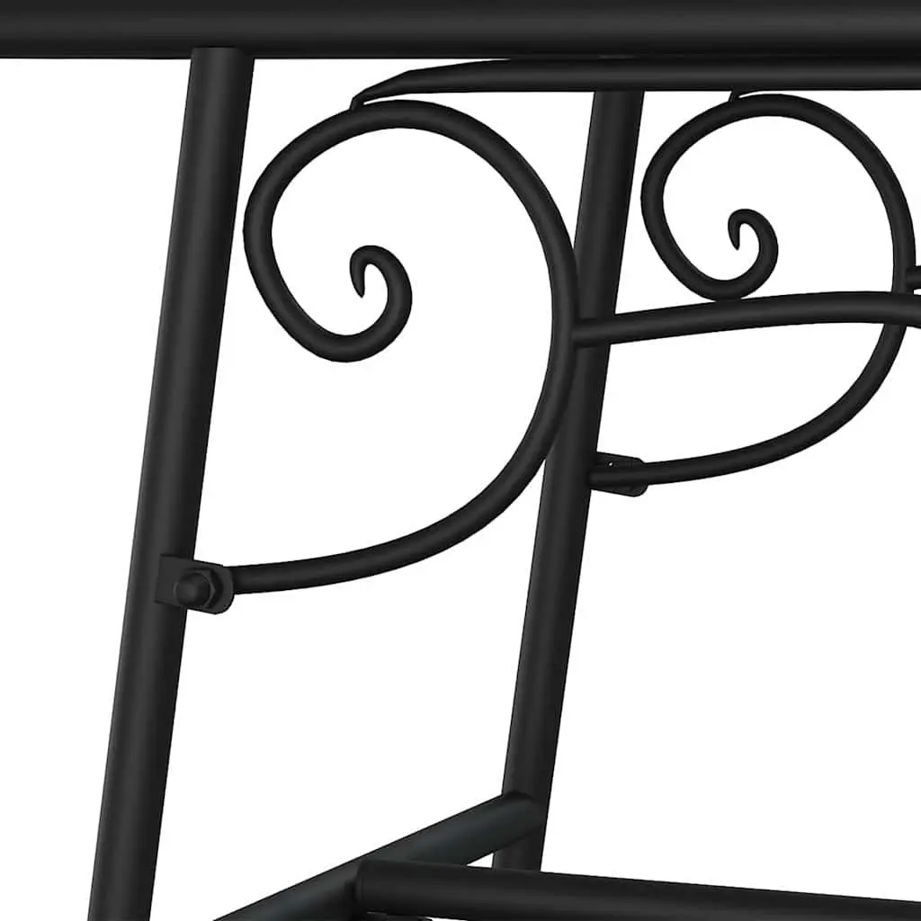 Outdoor Tree Bench Black 110cm Steel Weather-Resistant Durable Seating