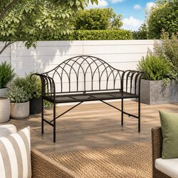 Compact and Strong 2-Seater Garden Bench, 128cm