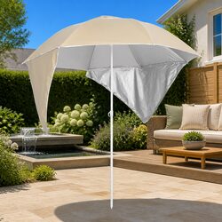 Your Ideal Beach Parasol - 215cm with Side Walls in Yellow