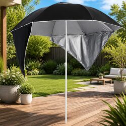 Beach Parasol with Side Walls, Anthracite - Durable & Functional