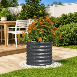 Compact Anthracite Galvanised Steel Planter