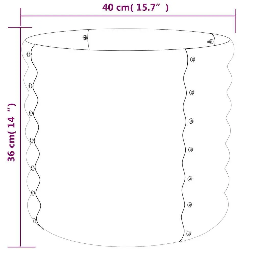 Garden Planter Pot Raised Bed Anthracite Galvanised Steel Outdoor Patio Balcony
