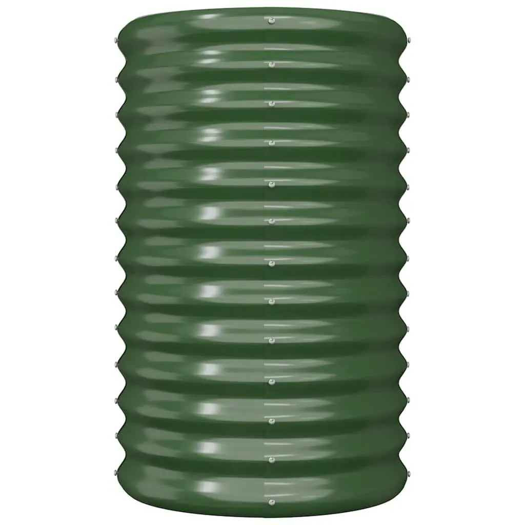 Garden Planter Galvanised Steel Green 40x40x68cm Weather Resistant