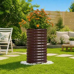 Compact and Durable Garden Planter in Brown 40x40x68cm
