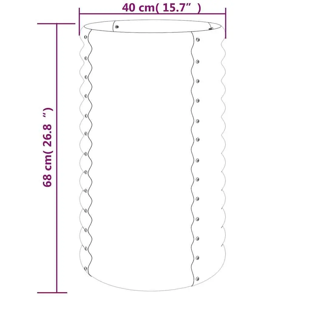 Raised Garden Bed Planter Silver Galvanised Steel Weather Resistant Outdoor Durable