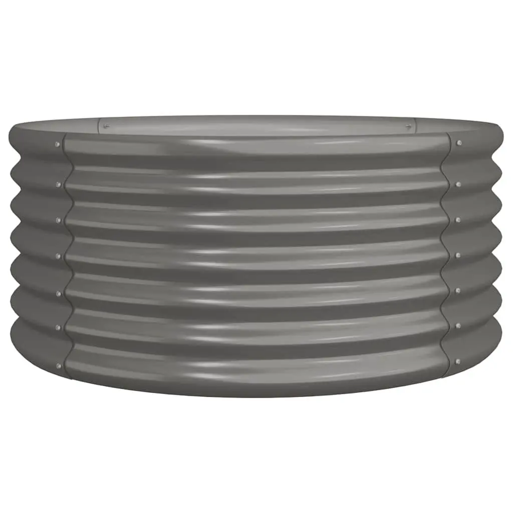 Garden Planter Grey Galvanised Steel Outdoor Flower Pot Large Capacity