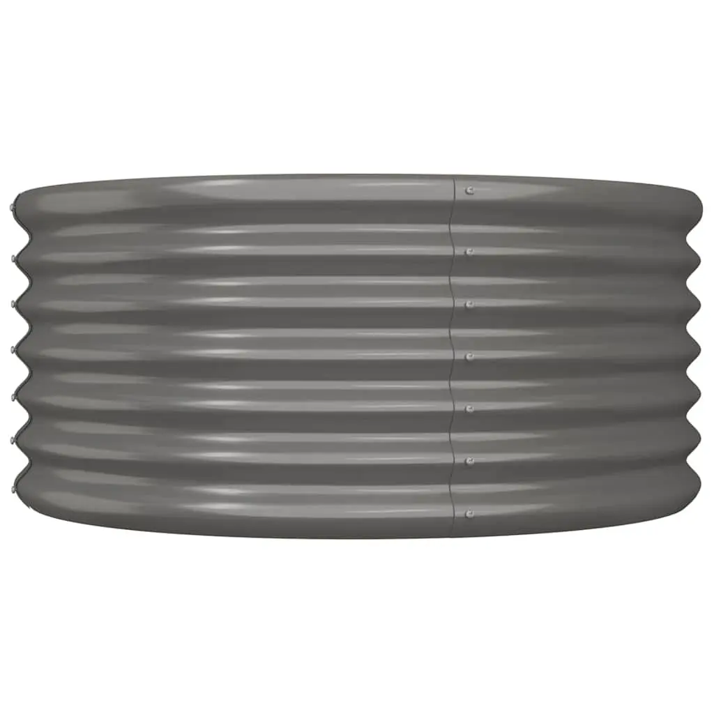 Garden Planter Grey Galvanised Steel Outdoor Flower Pot Large Capacity