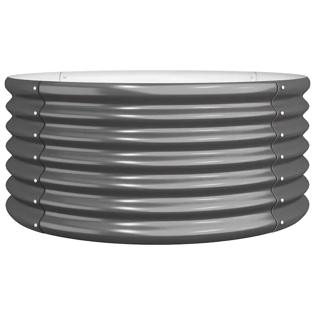 Garden Planter Galvanised Steel Anthracite 80 x 80 x 36 cm Sturdy Construction