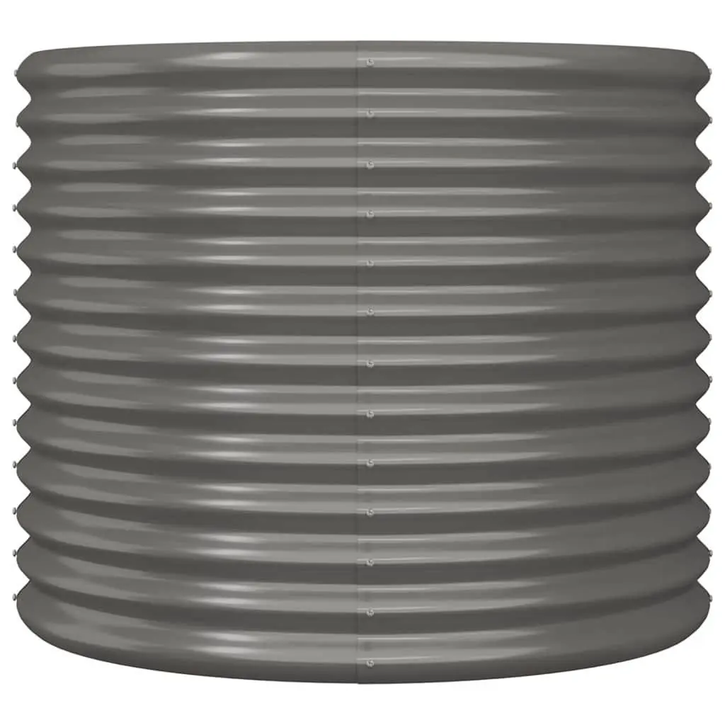 Garden Planter Grey 80x80x68cm Galvanised Steel Raised Bed Outdoor