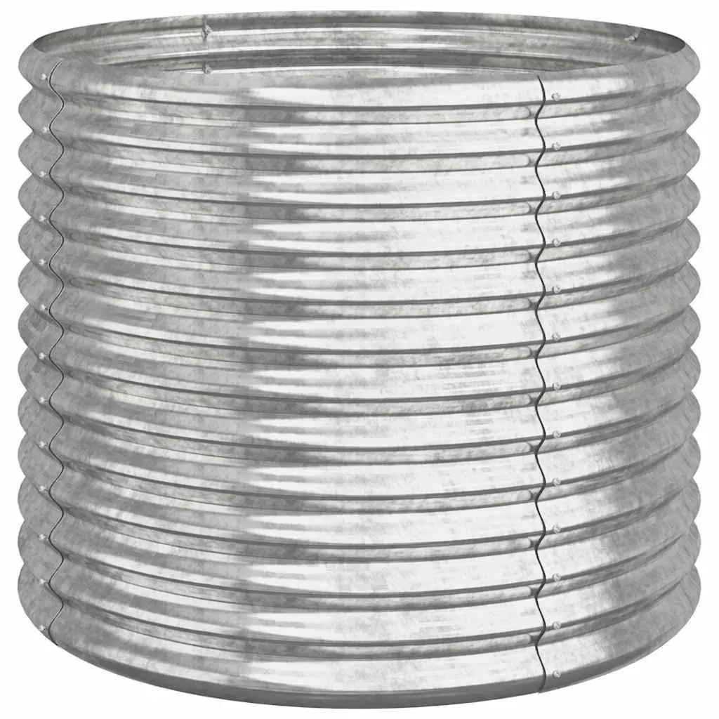 Garden Planter Silver Galvanised Steel Outdoor Raised Bed Durable Container Box
