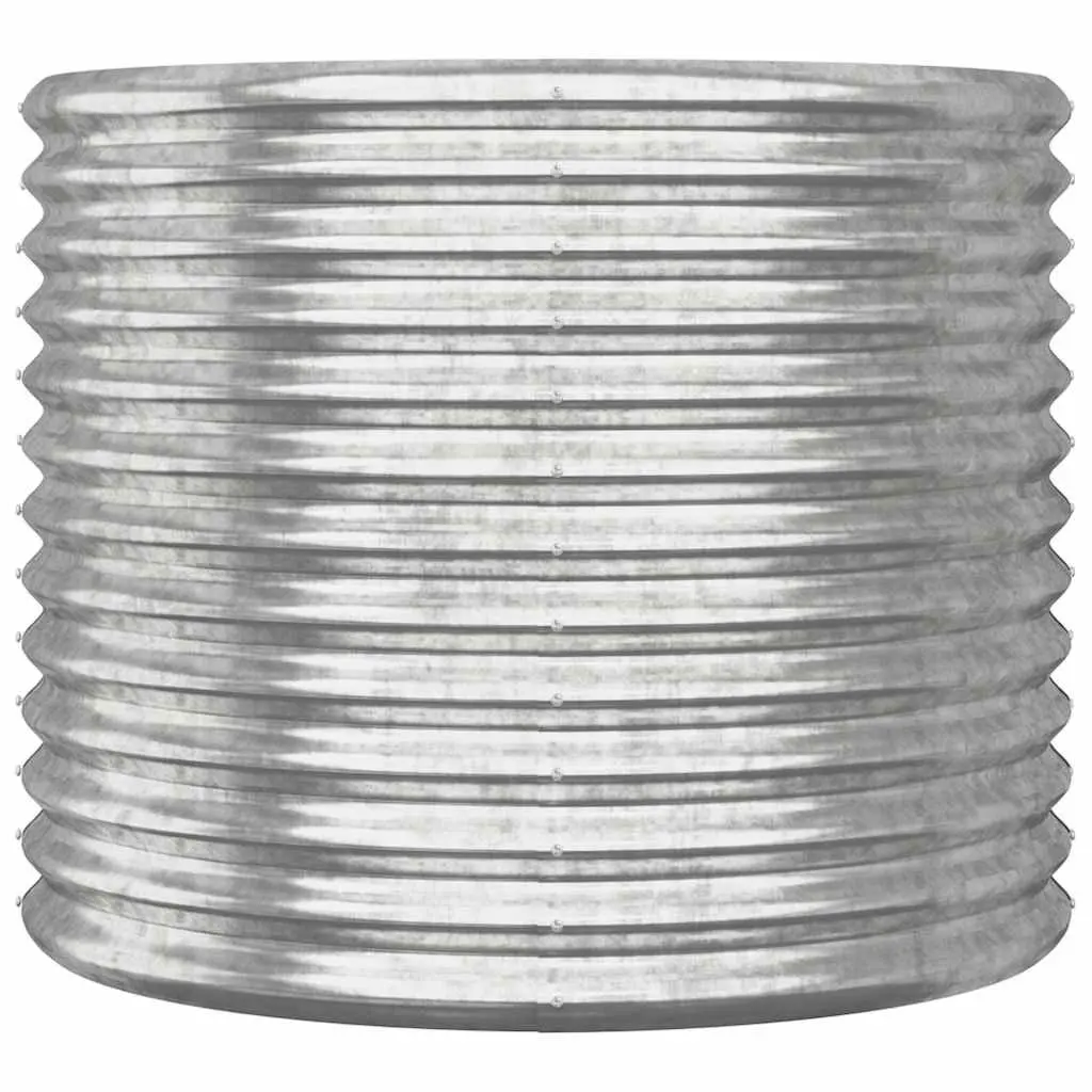 Garden Planter Silver Galvanised Steel Outdoor Raised Bed Durable Container Box