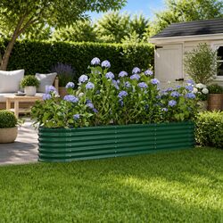 Compact Green Steel Raised Garden Bed for Planting