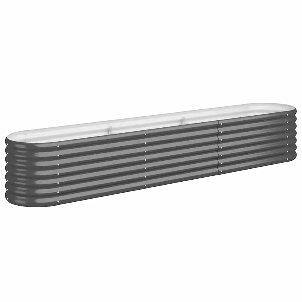 Raised Garden Bed Planter Box Anthracite Steel Frame Outdoor Vegetables Flowers