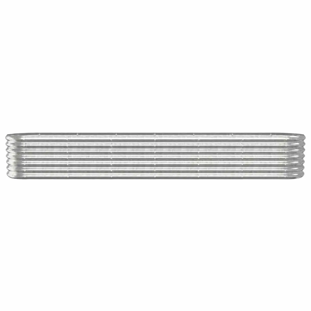 Raised Garden Bed Silver Galvanised Steel 260 x 40 x 36 cm Durable Weather Resistant Planter Box for Vegetables Herbs Flowers