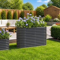Concise and Reliable Grey Raised Bed Planter Box