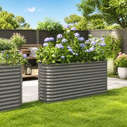 Compact Galvanised Steel Garden Bed for Plant Lovers