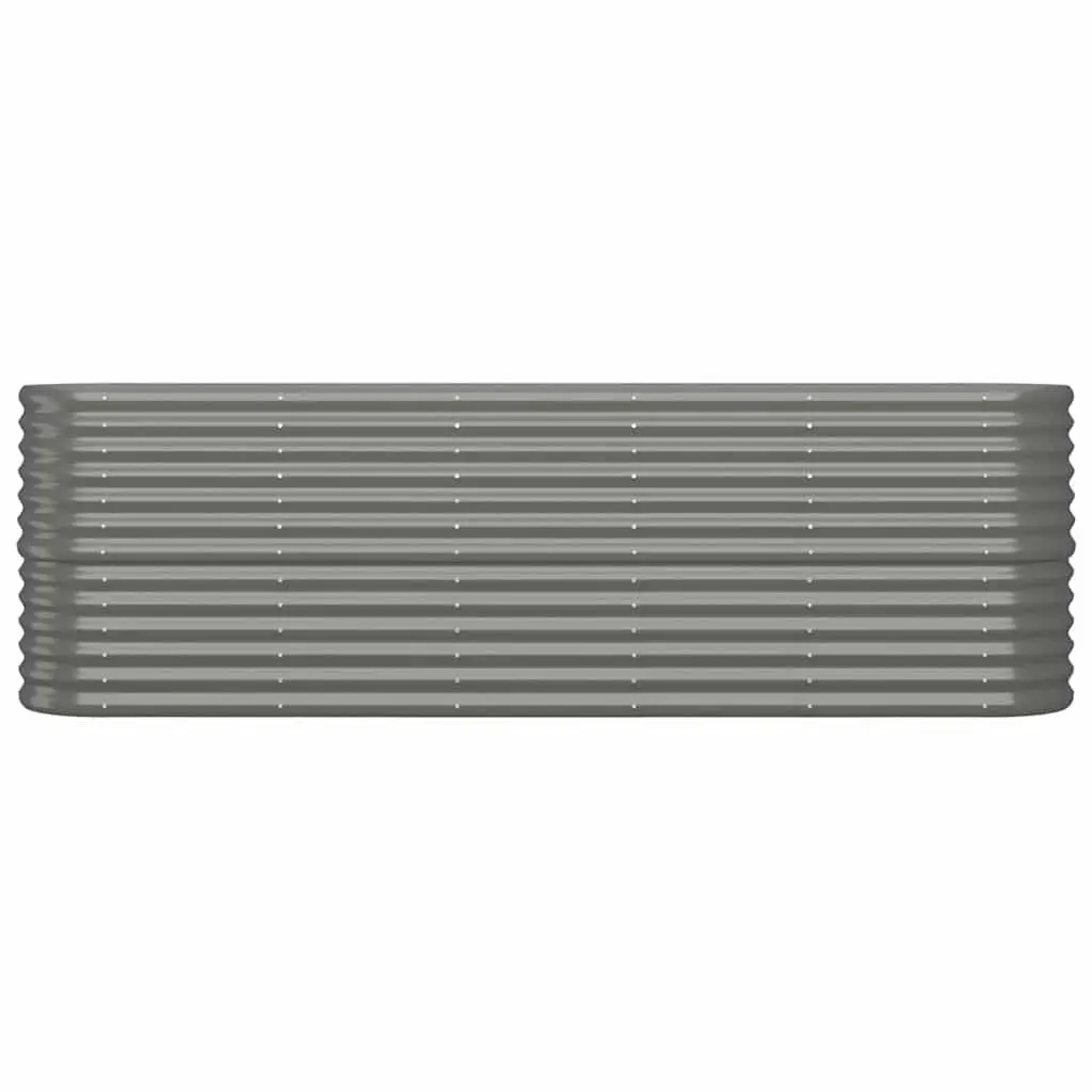 Garden Raised Bed Planter Box Grey Galvanised Steel Frame Weather Resistant Outdoor