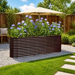 Compact Raised Garden Bed Made of Galvanised Steel 224x40x68cm