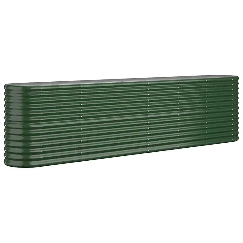 Garden Raised Bed Planter Box Green Sturdy Galvanised Steel Weather Resistant 260x40x68 cm