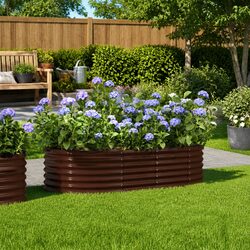 Garden Raised Bed Planter Box Outdoor Vegetables Flowers Herbs Sturdy Frame