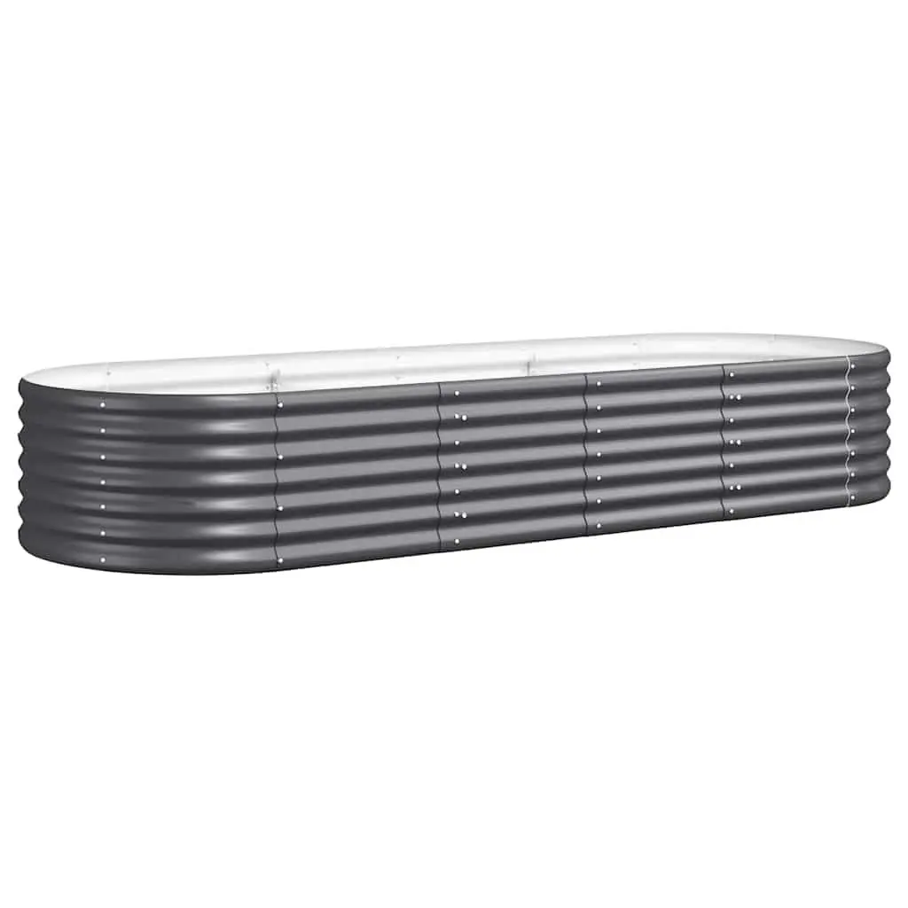 Raised Garden Bed Anthracite 224x80x36cm Galvanised Steel Weather Resistant