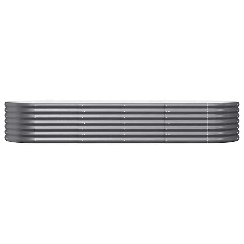 Raised Garden Bed Anthracite 224x80x36cm Galvanised Steel Weather Resistant