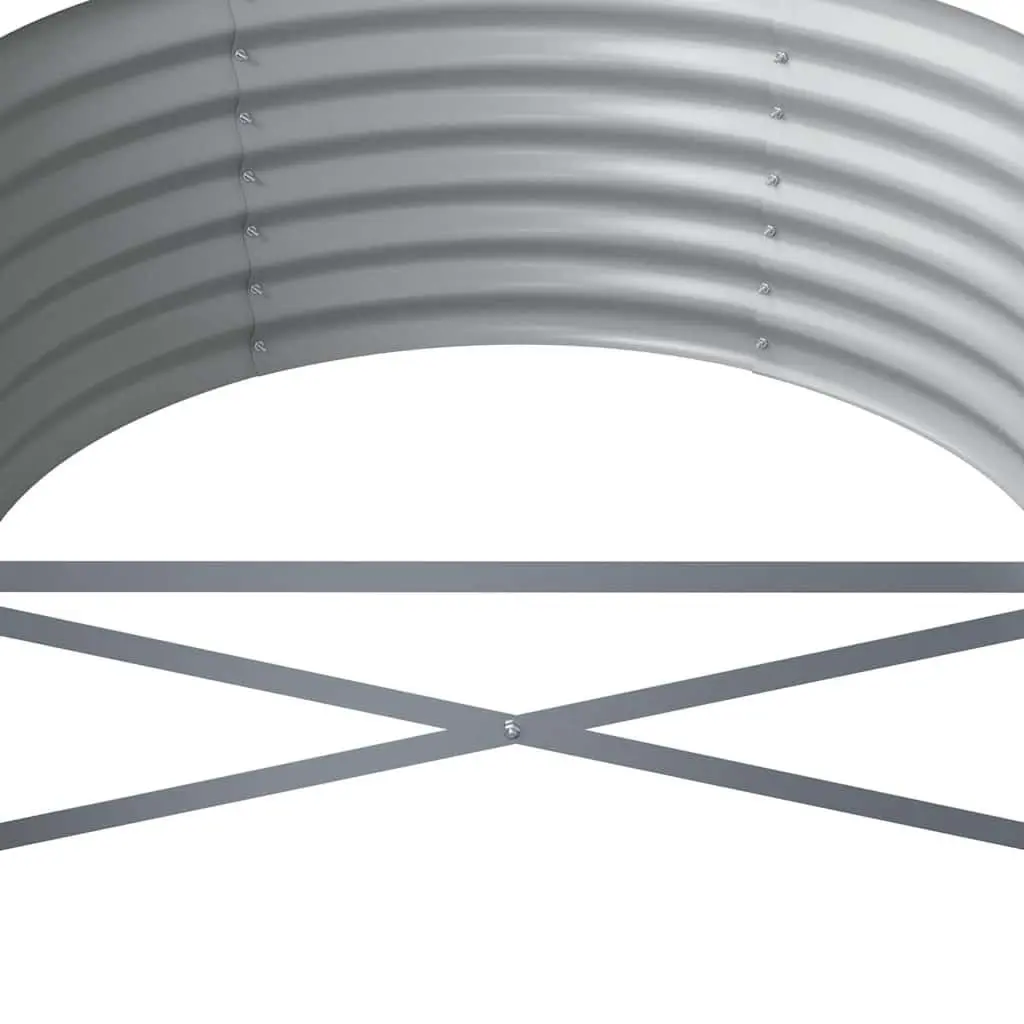 Garden Raised Bed Grey Galvanised Steel 296x80x36cm Sturdy Construction