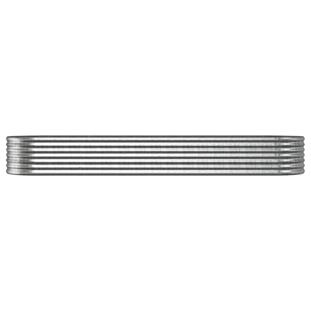 Raised Garden Bed Silver Galvanised Steel 296 x 80 x 36 cm Weather-Resistant Planter Box for Flowers Vegetables