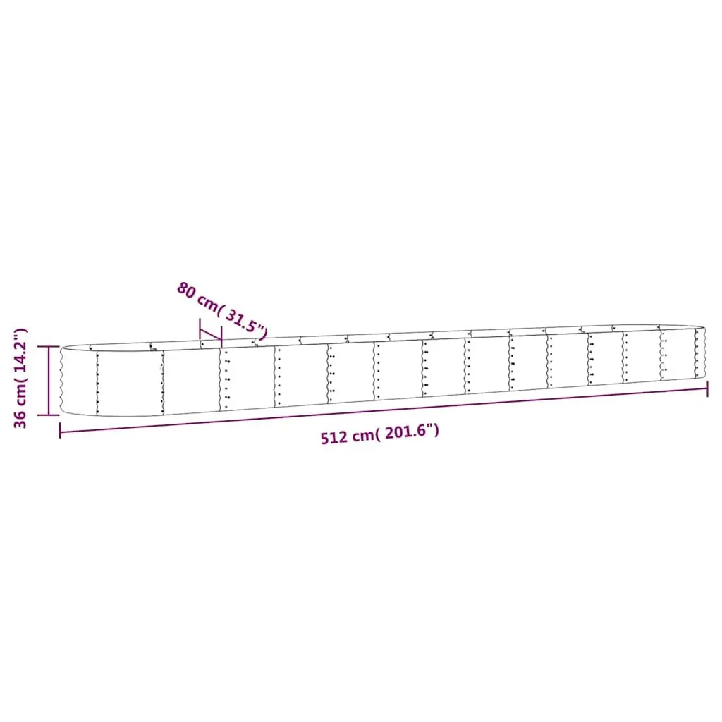 Garden Raised Bed Grey Galvanised Steel Planter Box Durable Outdoor Use