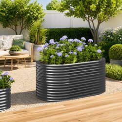 Compact Galvanised Steel Garden Bed for Optimal Growth