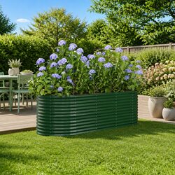 Garden Raised Bed Galvanised Steel Planter Box Outdoor Vegetables Flowers Herbs