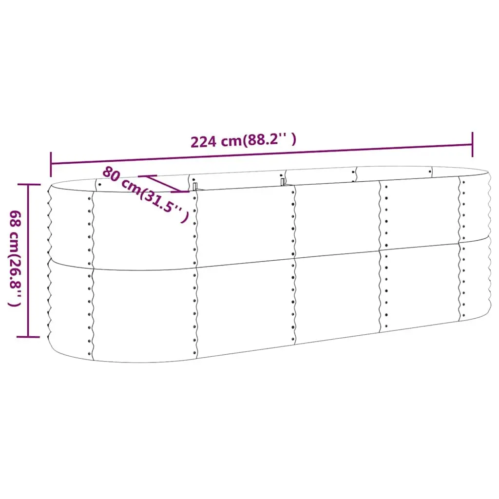 Raised Garden Bed Grey Deep Sturdy Frame for Outdoor Vegetables Flowers Herbs