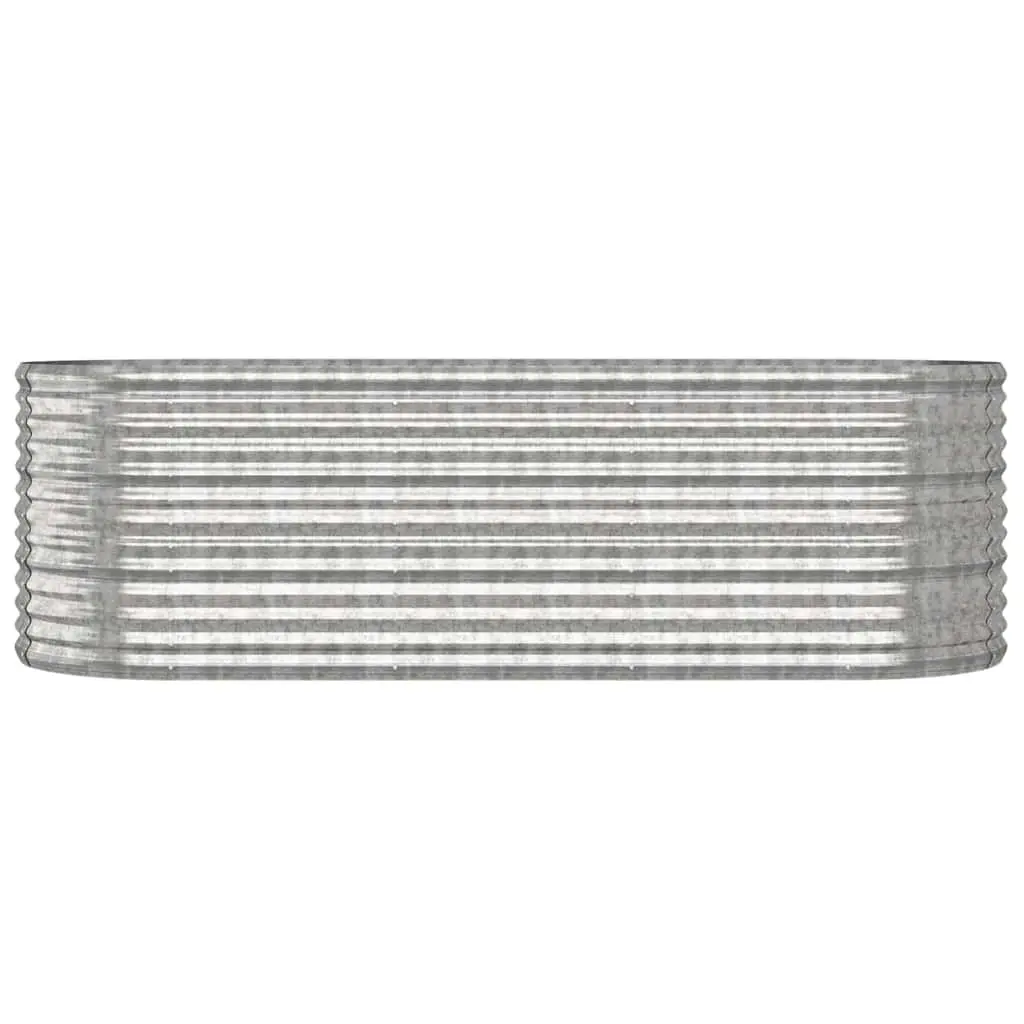 Raised Garden Bed Silver Galvanised Steel 224x80x68cm Weather Resistant Planter Box