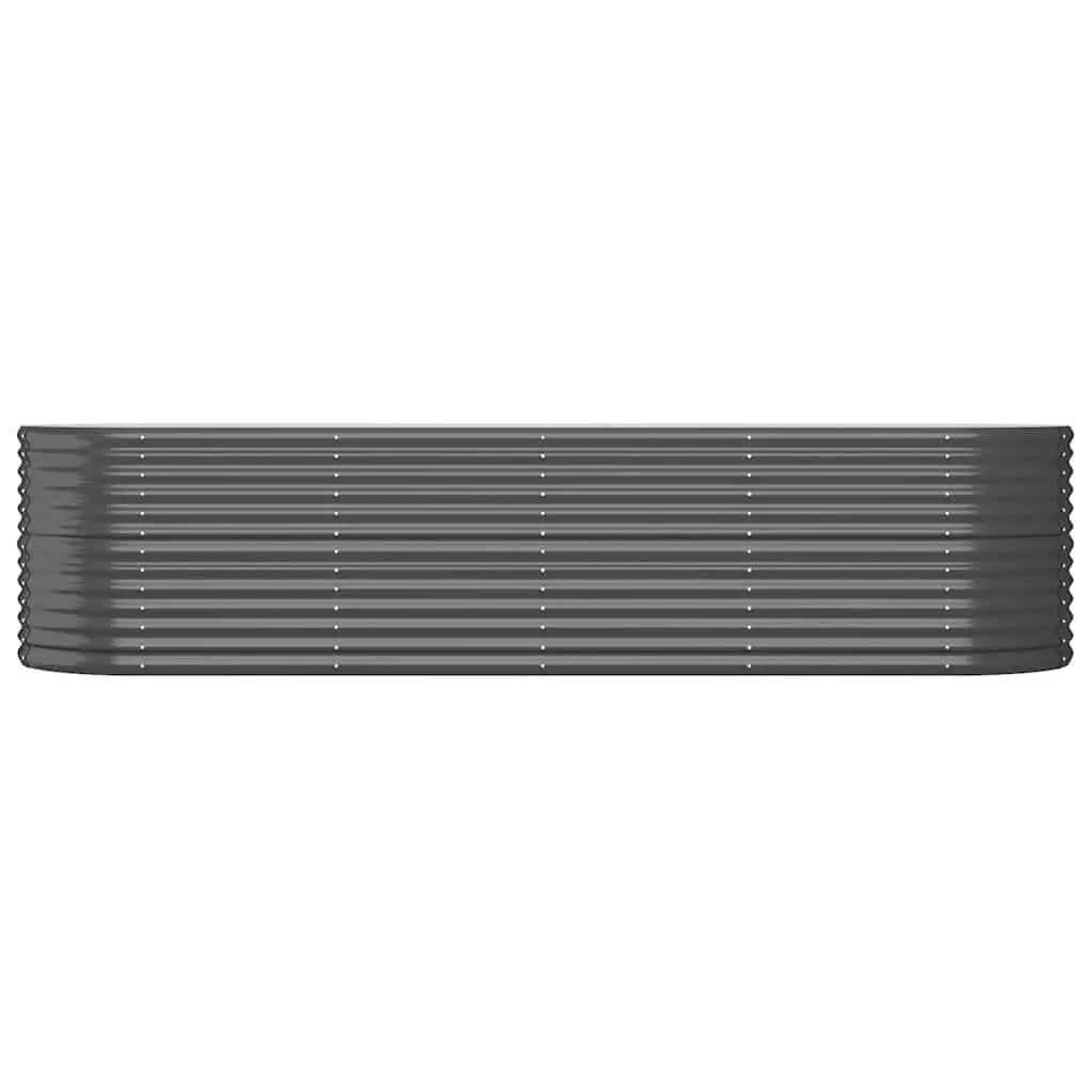 Raised Garden Bed Planter Anthracite Galvanised Steel 296x80x68cm Outdoor
