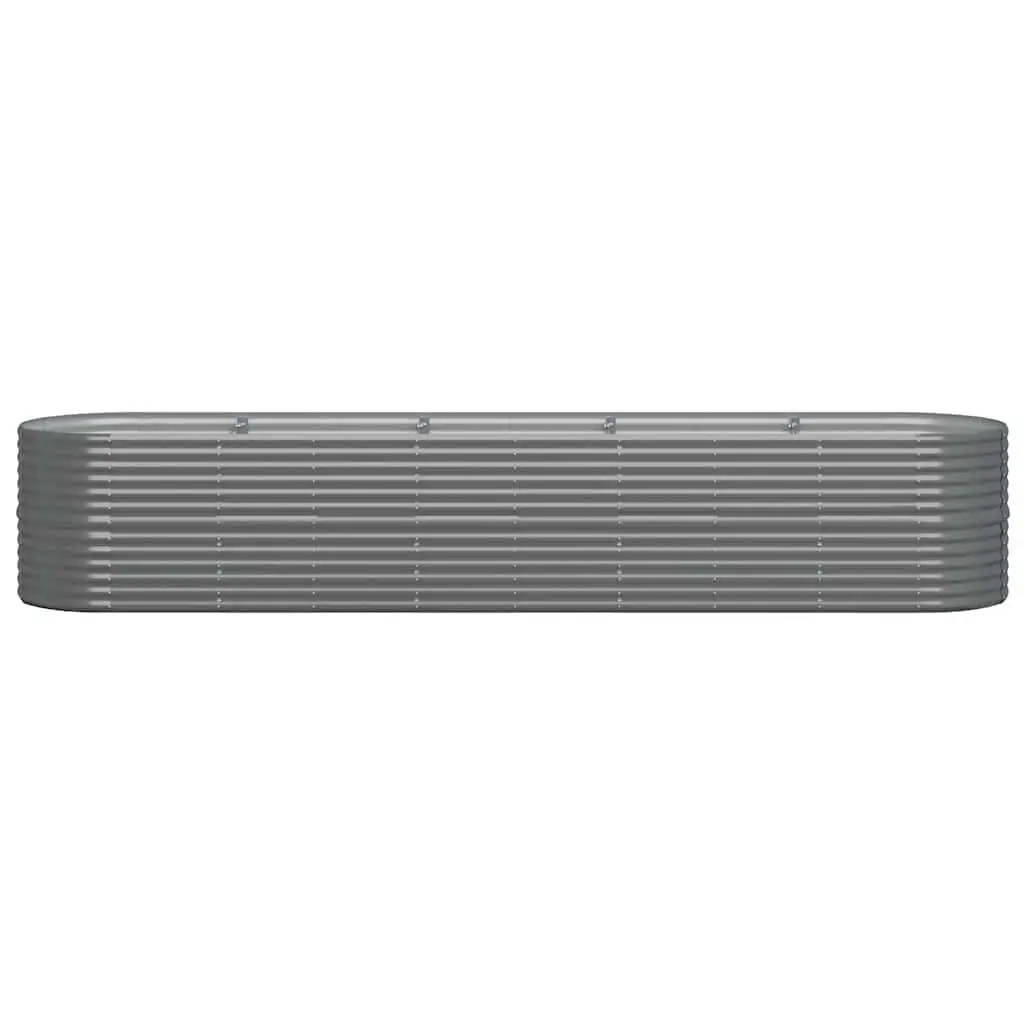 Garden Raised Bed Grey Galvanised Steel 368L x 80W x 68H cm Durable Planter Box for Flowers Vegetables Herbs