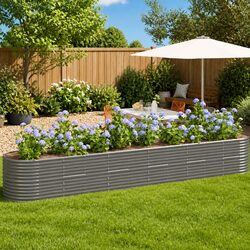 Compact Galvanised Steel Planter for Your Garden