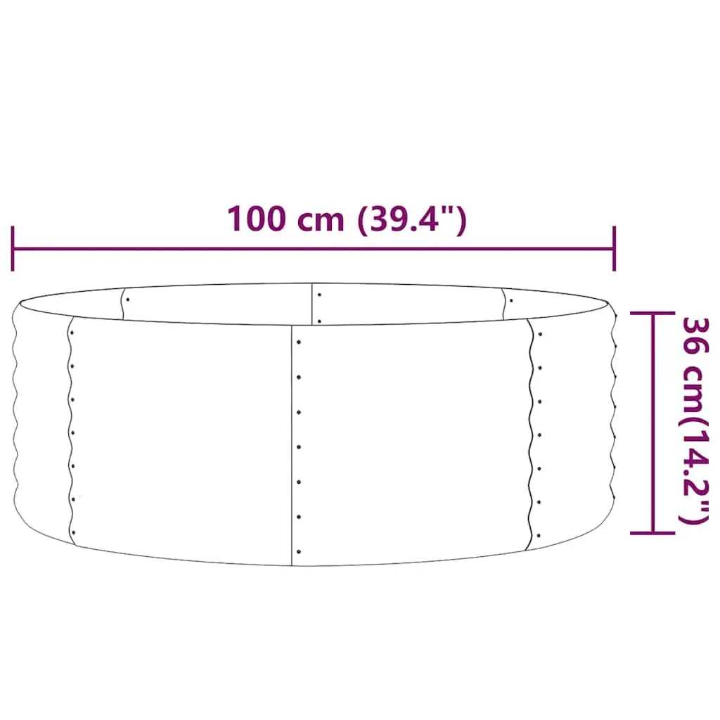 Raised Garden Bed Brown 100x100x36 cm Galvanised Steel Planter for Outdoor Flowers