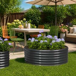 Compact and Robust Garden Raised Bed in Anthracite