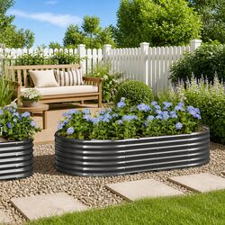 Compact and Sturdy Raised Garden Bed in Anthracite