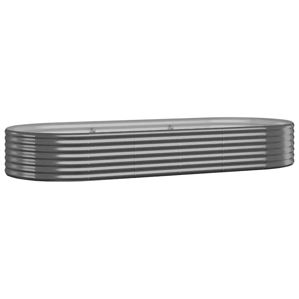 Raised Garden Bed Anthracite Steel Frame 249x100x36 cm Durable Weather Resistant for Vegetables Flowers