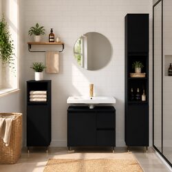 Concise Black 3-Piece Bathroom Set